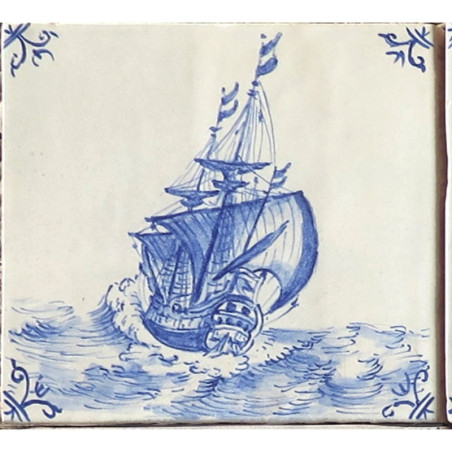 Carreaux de Delft Bateaux de haute mer en ble