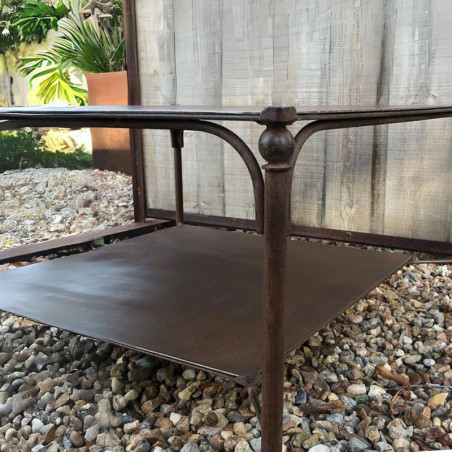 Table basse en acier à double niveau