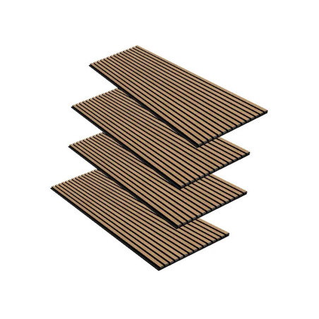 Parement acoustique en tasseaux de bois