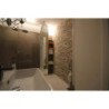 Un mur en plaquette de parement slimstone beige
