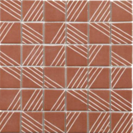 Mosaïque sol & mur effet terracotta