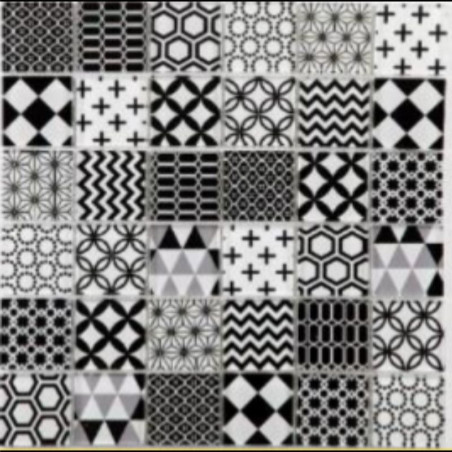 Mosaïque effet carreaux de ciment patchwork