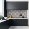 Mosaïque effet carreaux de ciment vintage dans une cuisine