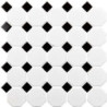 Une mosaïque porcelaine effet carrelage à cabochons