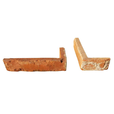 Angle brique de parement en terre cuite loft rouge nuancé