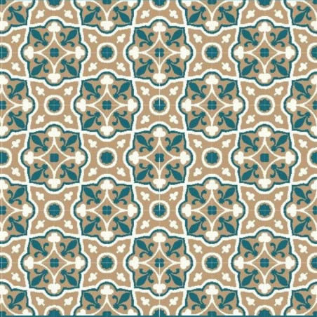 Carreau de ciment beige et bleu Lambersart