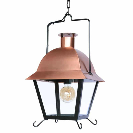 Lanterne Quai de Seine chapeau en cuivre 62 cm de hauteur
