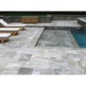 margelle travertin silver gris