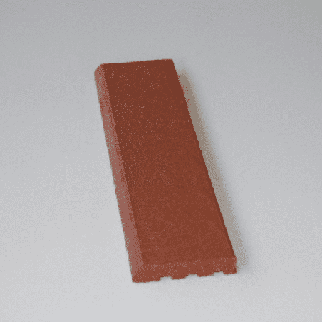 Plinthe lisse rouge en terre cuite