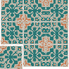 carreau ciment bleu turquoise passiflore