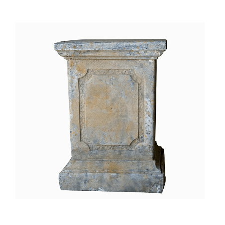 Socle rectangulaire classique en pierre reconstituée patinée