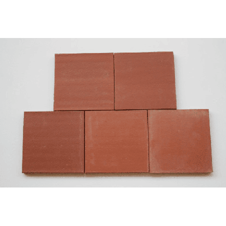Échantillon de tomette lisse rouge 19,2 x 19,2