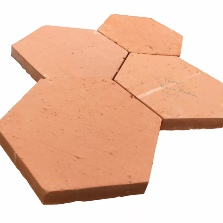 Échantillon de tomette tradi hexagonale rose restauration