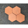 Échantillon de tomette tradi hexagonale rose restauration