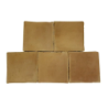 Ensemble de Tomette carrée moulée main rosée 16x16x2 cm