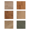 plusieurs finitions de parquet massif en chêne à coller premier choix sur un fond blanc