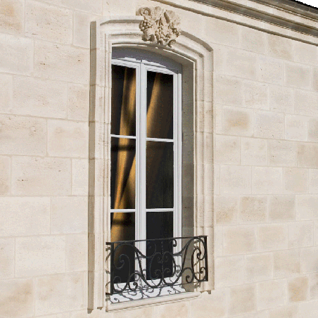 focus sur un revêtement de façade en pierre de parement brecy