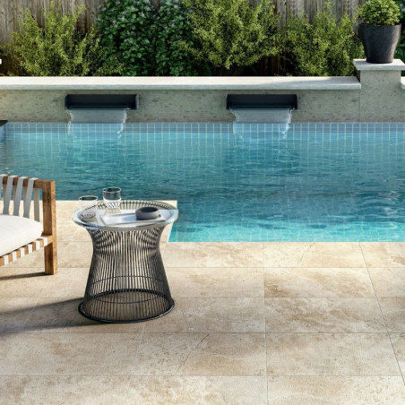 carrelage effet pierre travertin
