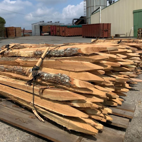 Piquets de clôture en bois d'acacia fendus non écorcés