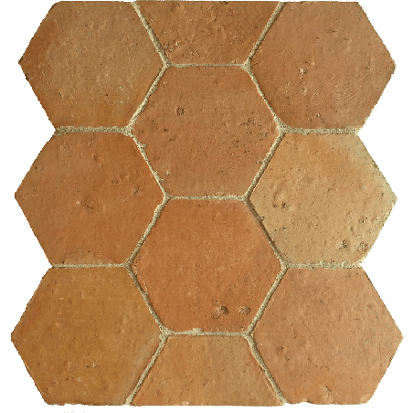Échantillon de tomette faite main hexagonale claire