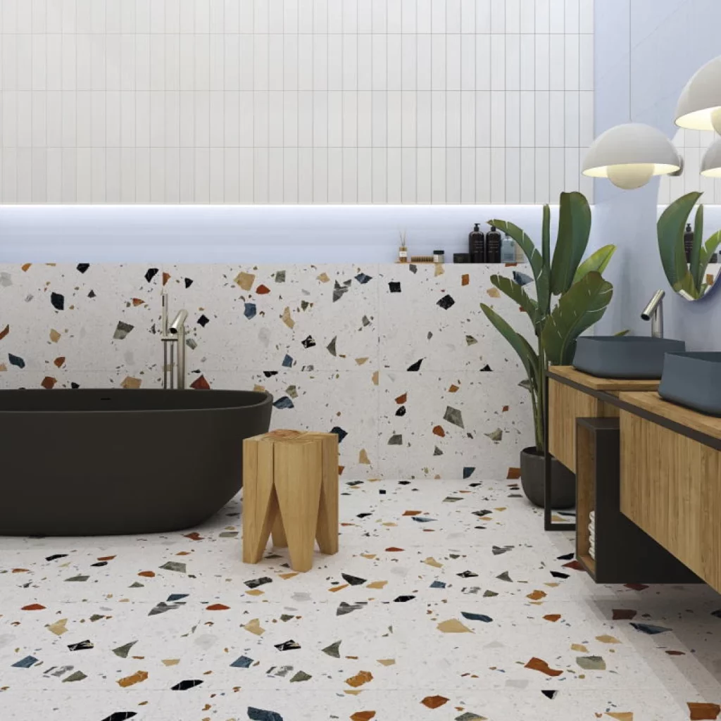 carrelage terrazzo dans une salle de bain
