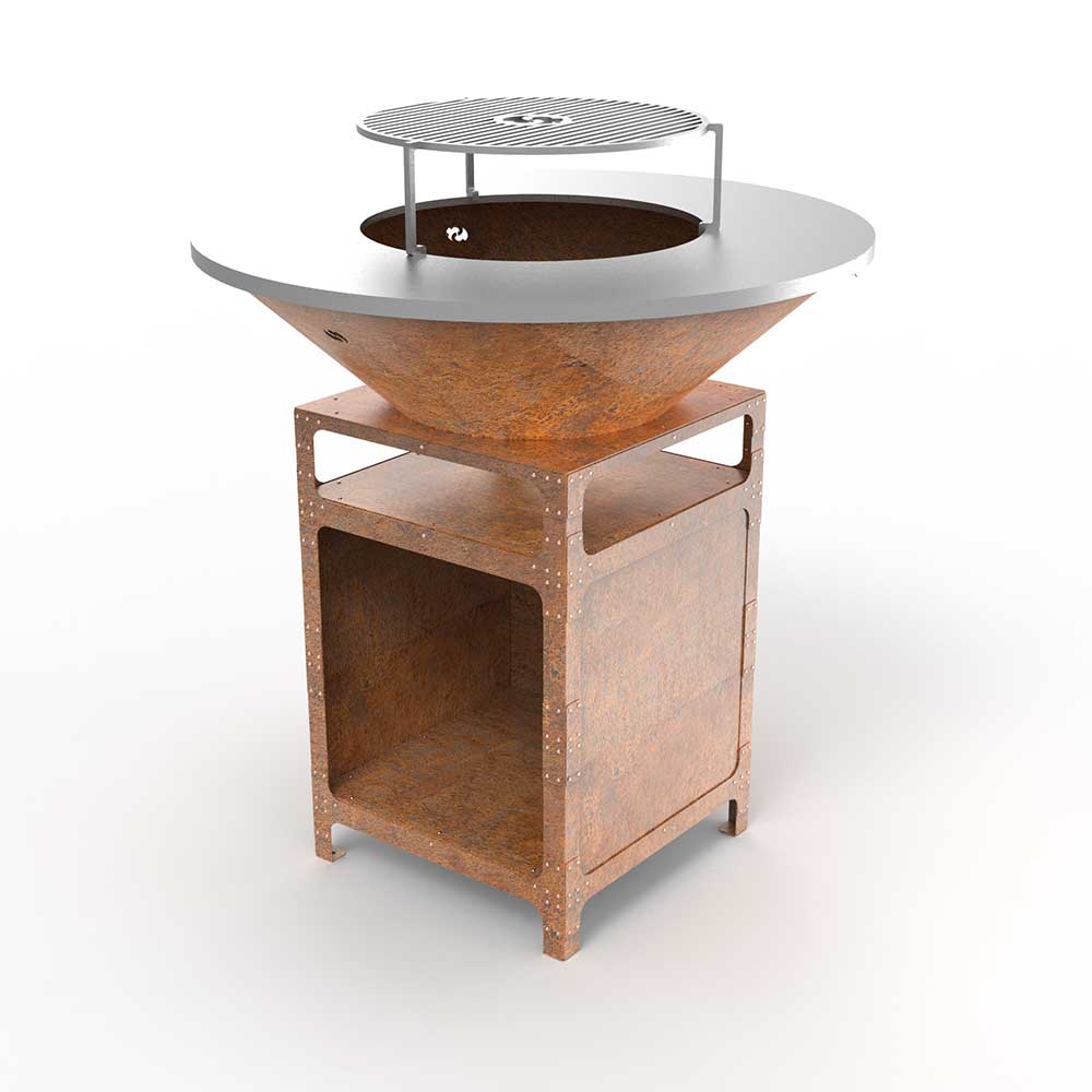 Brasero rouille en acier CorTen : la rouille apprivoisée