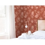 papier peint floral simone – terracota & rosée des près