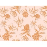 papier peint floral simone – beige rosé & ocre doré 2