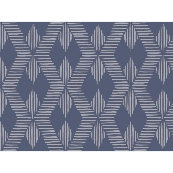 papier peint géométrique andrée – bleu minéral & gris acier