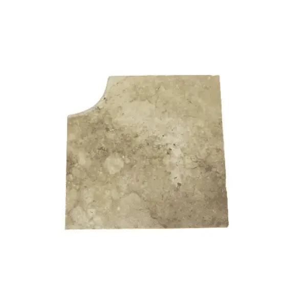 margelle travertin angle rentrant