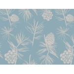 papier peint floral simone – bleu fumé & sable chaud 2