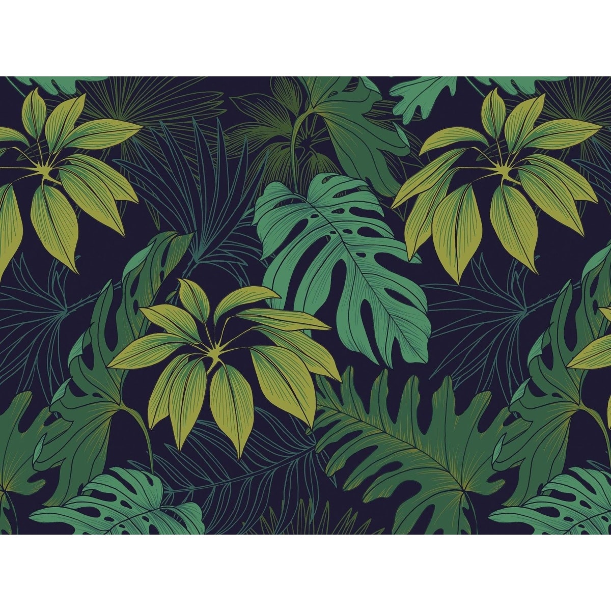 papier peint jungle barnett – dark blue & green 2