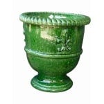 vase provençal fleur lys email vert
