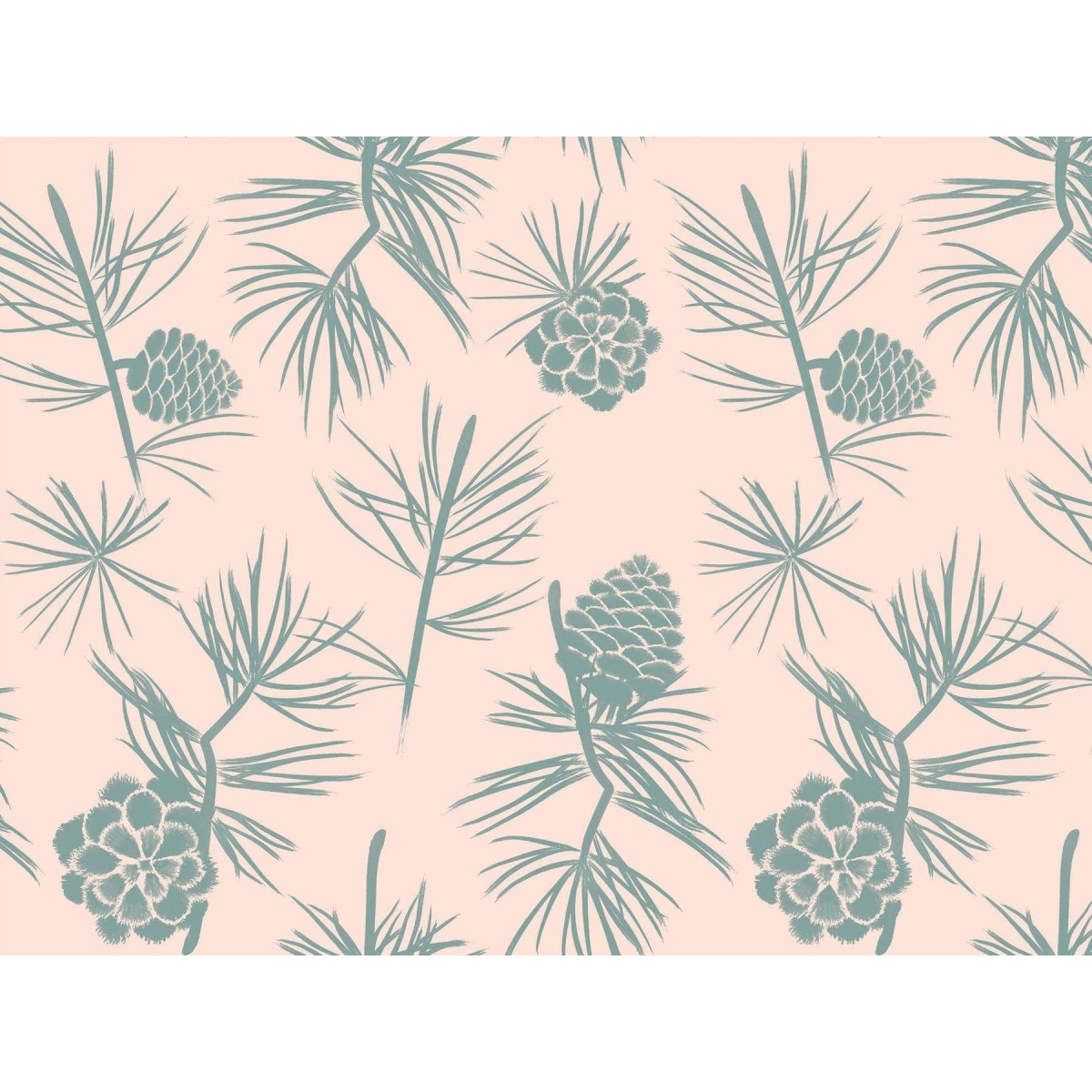 papier peint floral simone – beige rosé & vert lichen 2