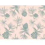 papier peint floral simone – beige rosé & vert lichen 2