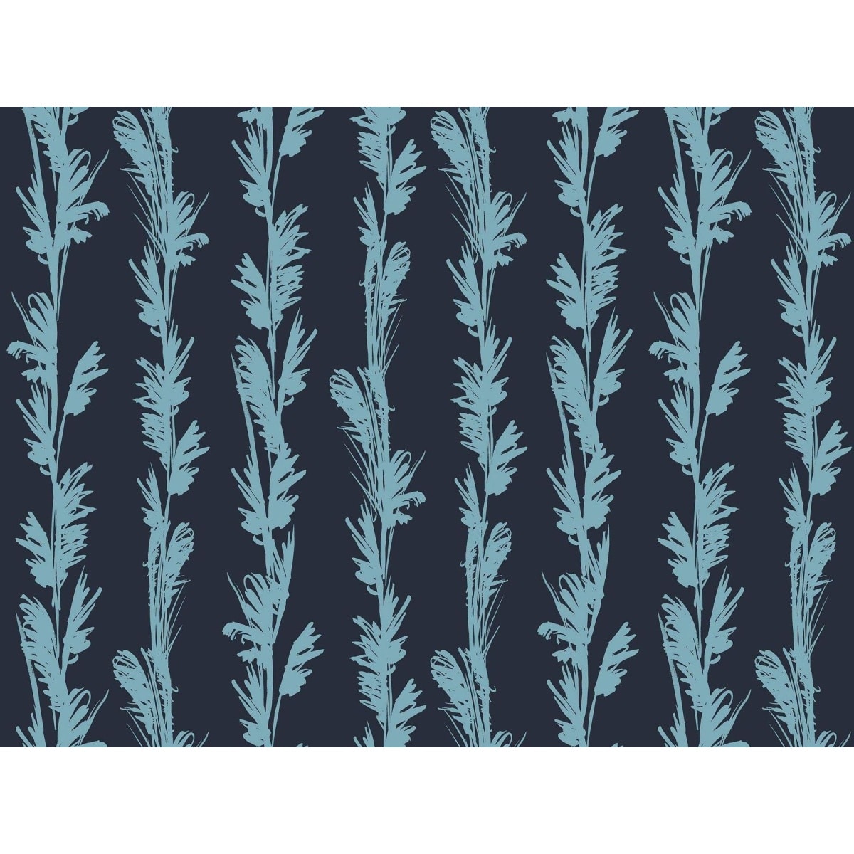 papier peint végétal yvette – gris anthracite & bleu fumé 2
