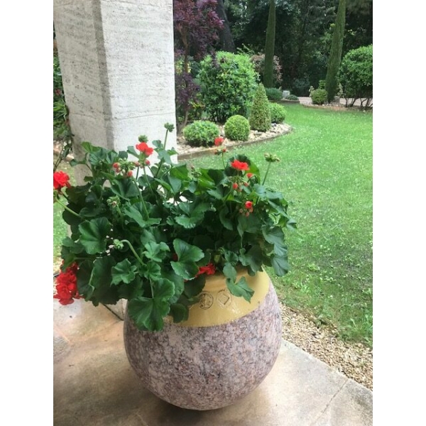 Jarre goutte 60 cm col jaune traditionnel et patine classique (1) Jarre méditerranéenne 60 cm jaune patine classique