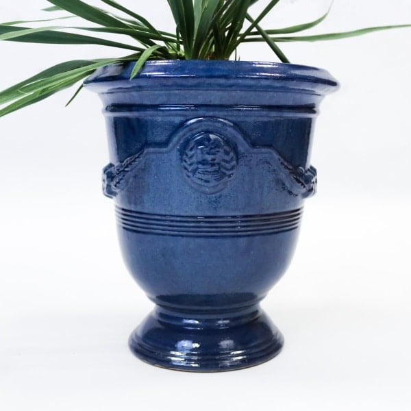 vase d’anduze émaillé bleu