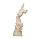 Statue de cupidon à la corne vue de côté photo packshot sur fond blanc