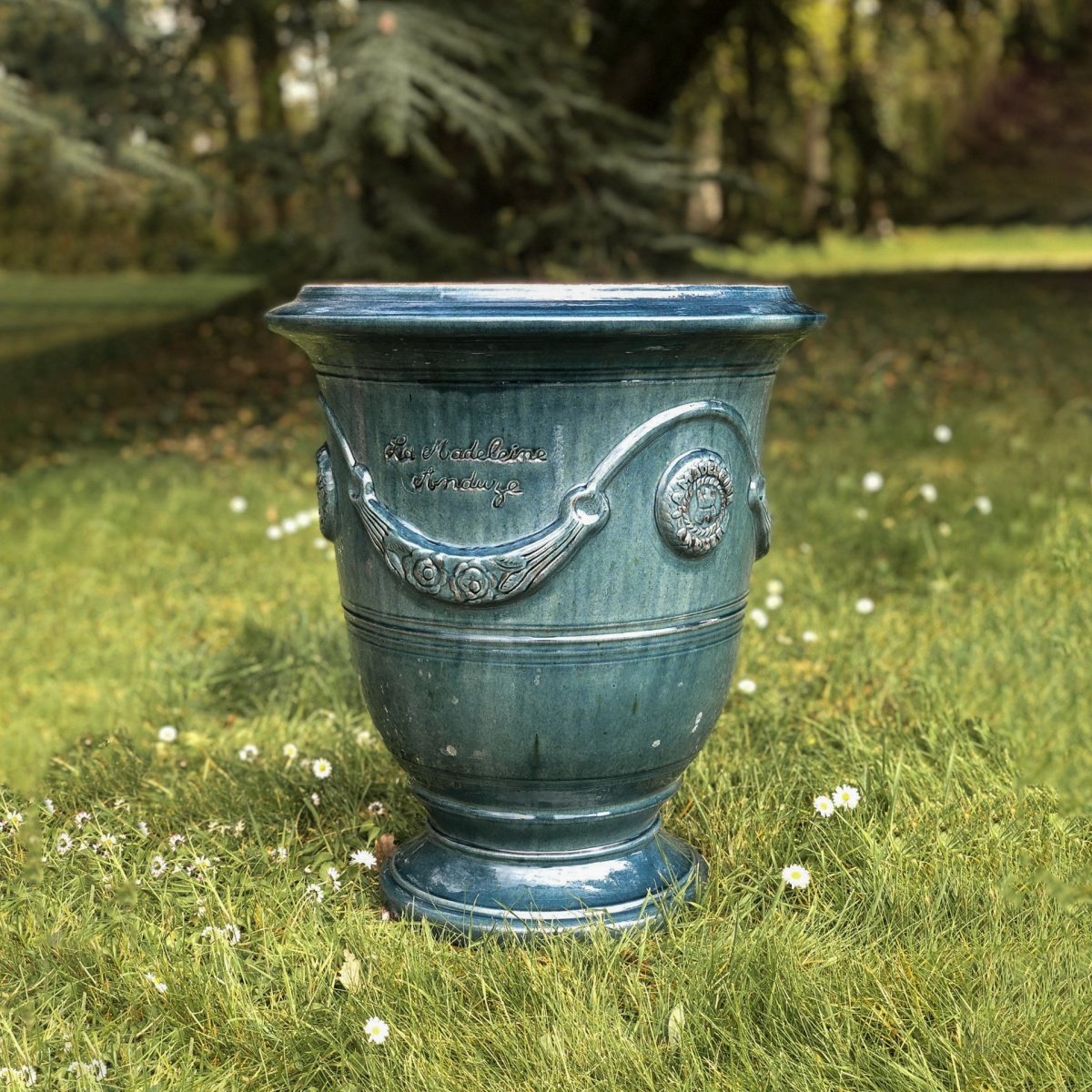 vase d’anduze émaillé bleu lavande 2