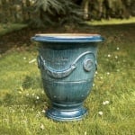vase d’anduze émaillé bleu lavande