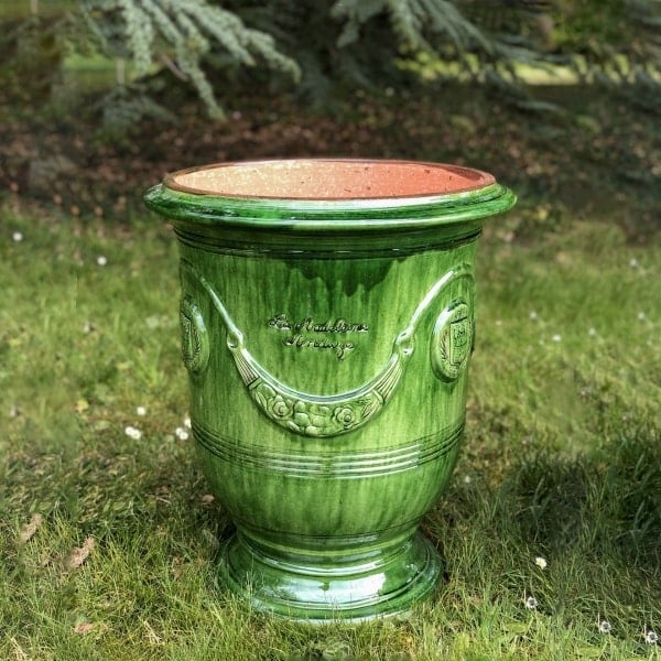 vase d’anduze émaillé vert