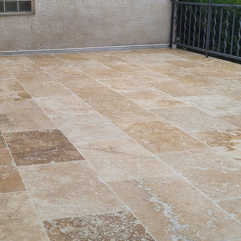 Terrasse carrelage travertin choix naturel