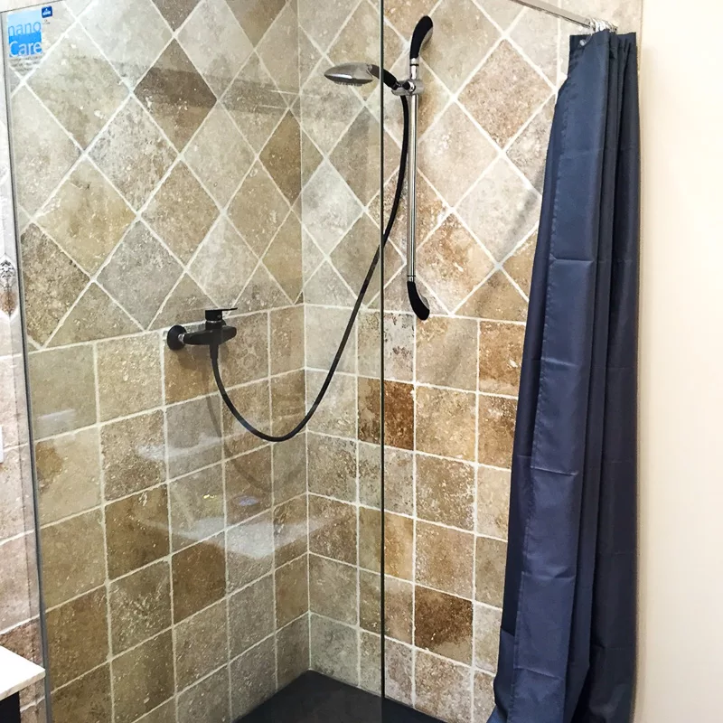 douche en carrelage travertin mix (premier choix)