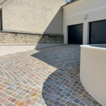 pavé grès kandla multicolore garage porte double