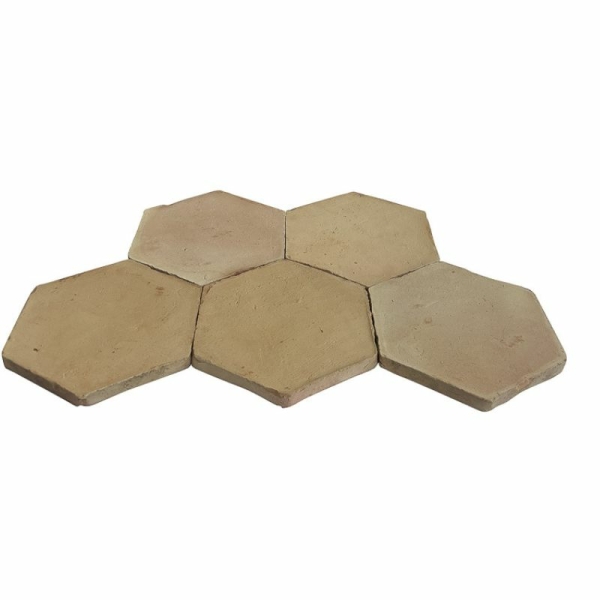 _TOMETTE HEXAGONALE MOULÉE MAIN ROSÉE - 20x20x2 (2) Ensemble de TOMETTE HEXAGONALE MOULÉE MAIN ROSÉE - 20x20x2