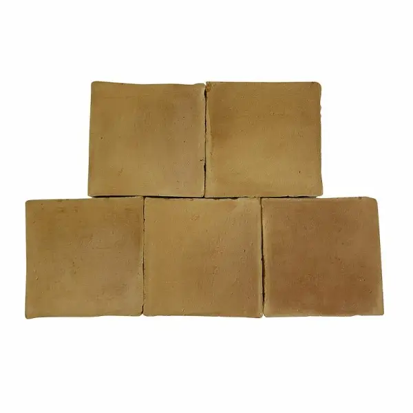 Tomette carrée moulée main rosée 16x16x2 cm (1) Ensemble de Tomette carrée moulée main rosée 16x16x2 cm
