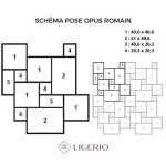 Schéma de pose d'un travertin opus romain