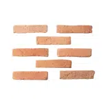 pierre de parement brique saumon sur fond blanc