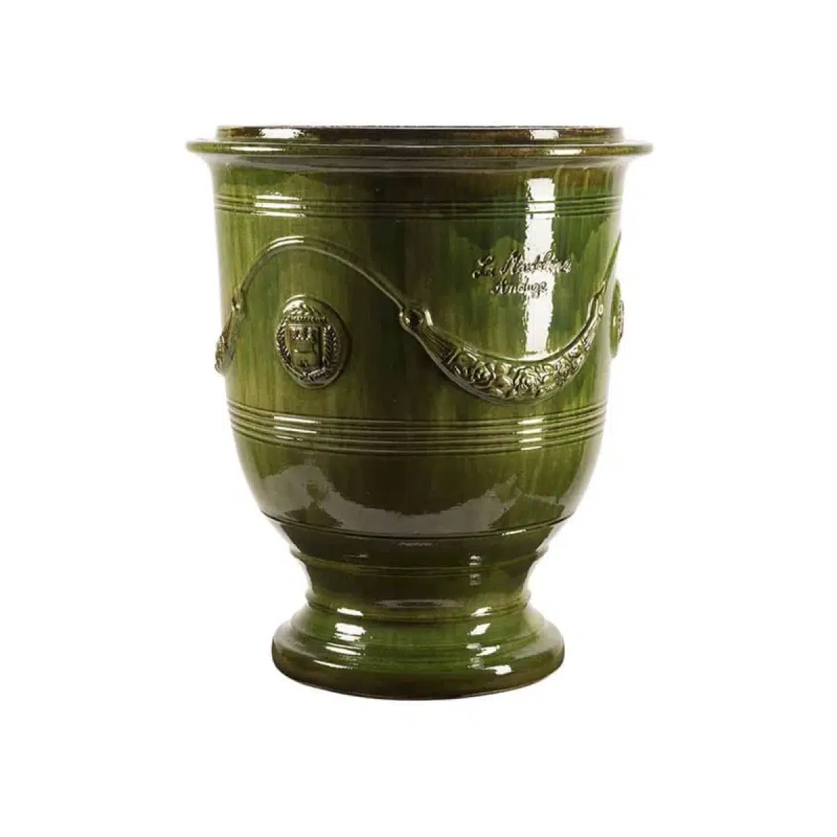 Vase d'Anduze émaillé tradition vert Ligerio